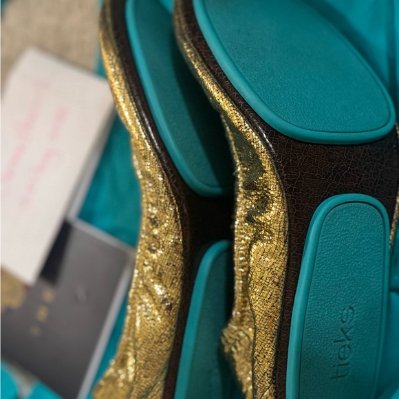Gold Women's Flats by Tieks - Picture 7 of 7